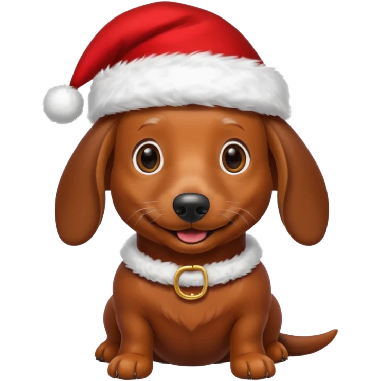 ￼Daushund wearing Santa suit emoji