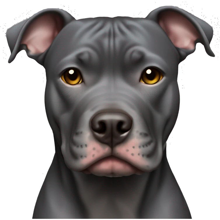 all dark grey pitbull no white with hazel eyes emoji