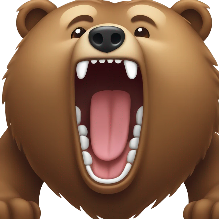 brown bear yawning emoji
