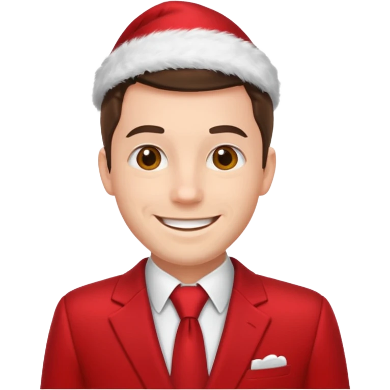 man  in red holiday suit emoji
