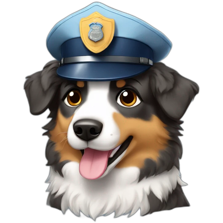 australian Shepherd in Police Uniform emoji