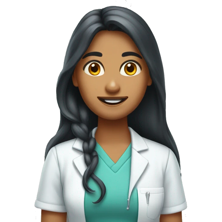 Long hair Indian girl dentist emoji