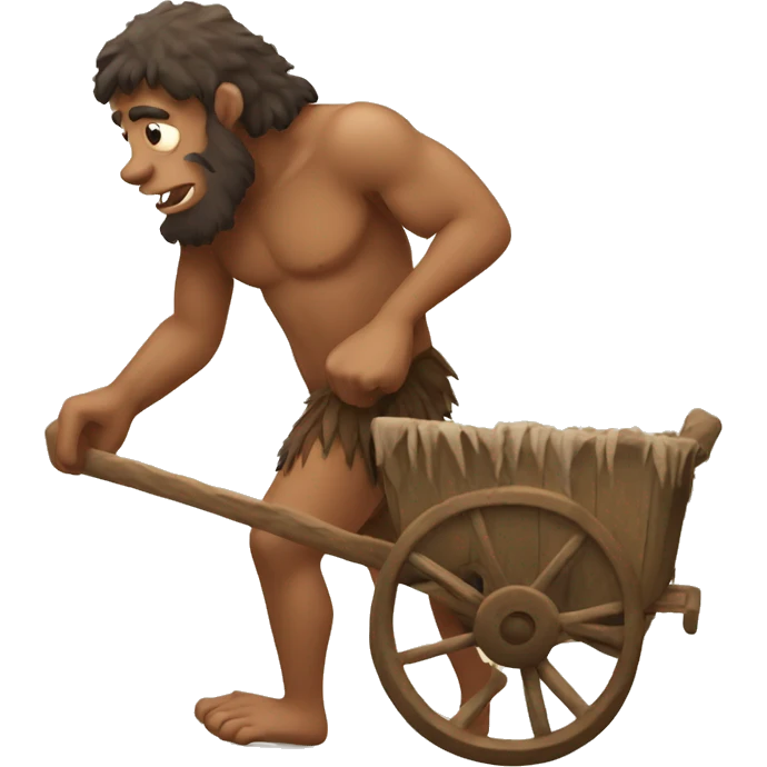caveman pulling cart  emoji