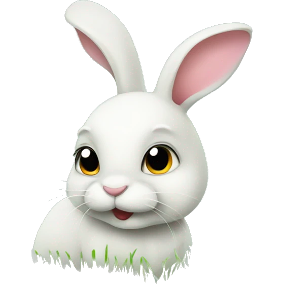 Bunny eats grass emoji