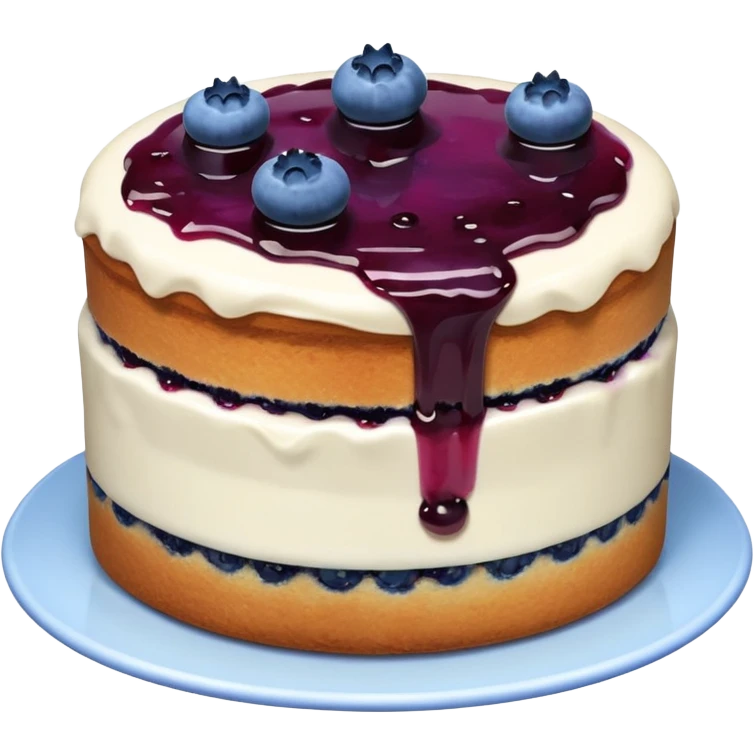 Make an emoji of a blueberry cake (small) that's broken off a bit so you can see the blueberry jam emoji