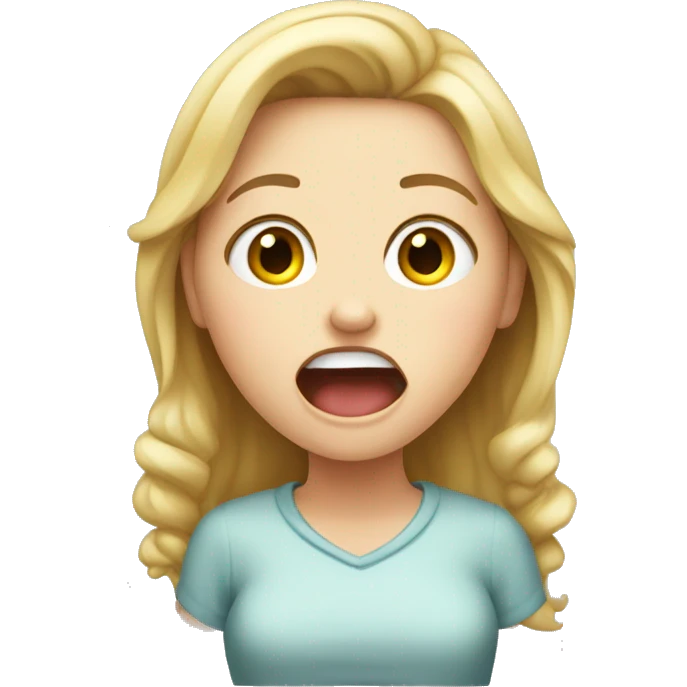 The white girl yawns emoji