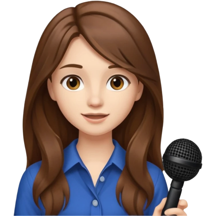 Singer Young woman – long hair, around 20s, holding microphone close emoji