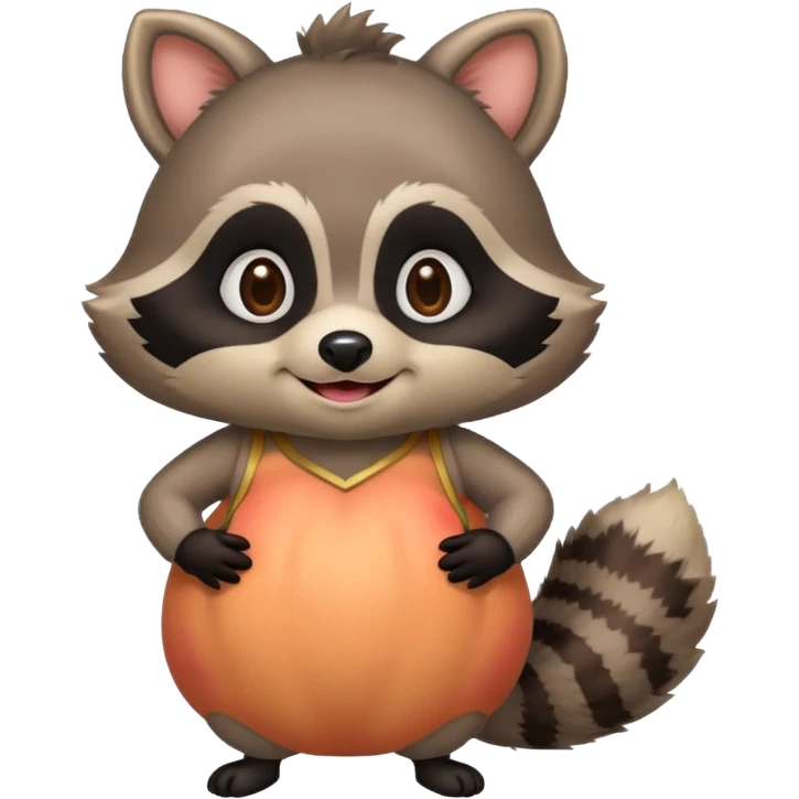Raccoon in a peach costume 🦝🍑  emoji