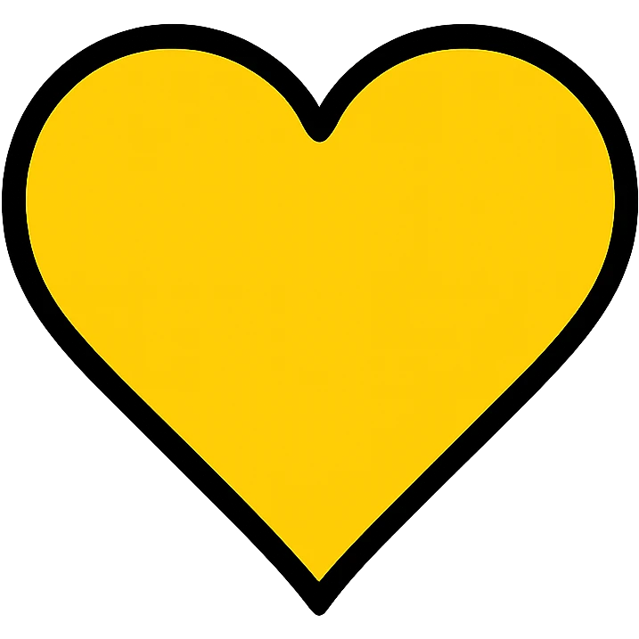 yellow heart icon, outlined color icon style emoji