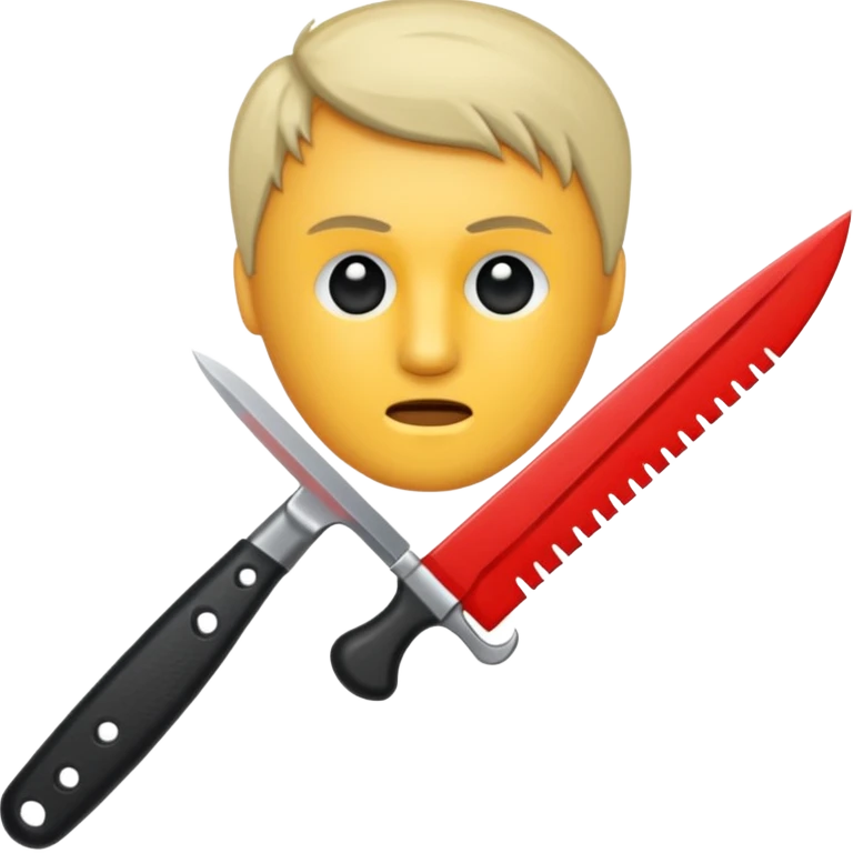 Ein lächender Kopf mit Messer hinterm Rücken emoji