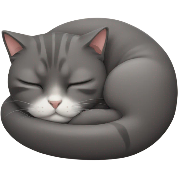 Cat curled up sleeping emoji