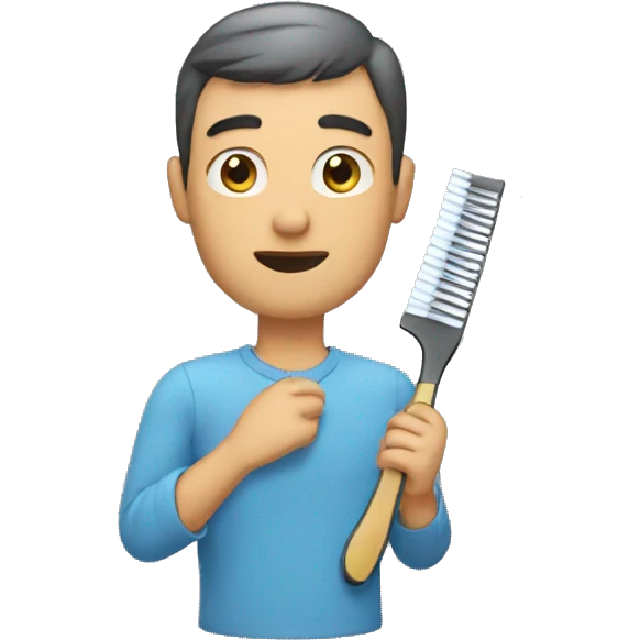 A man combing emoji