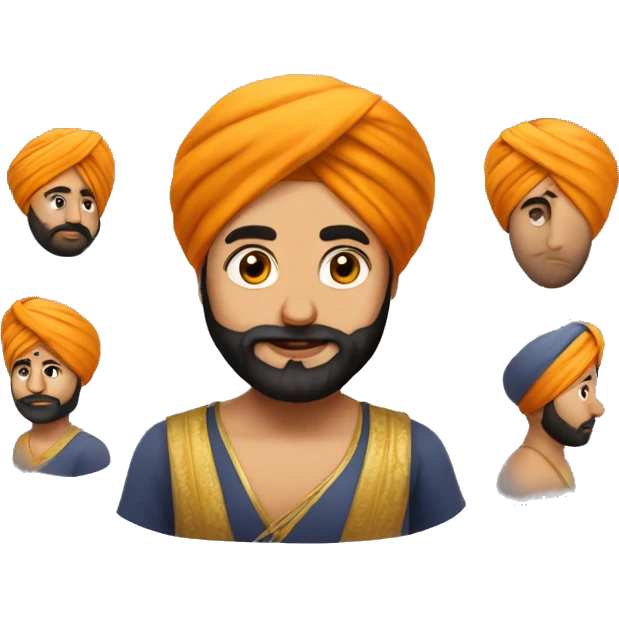 FULL EMOJI  OF SIKH IN ORMAL OUTFIT WITH TURBAN emoji
