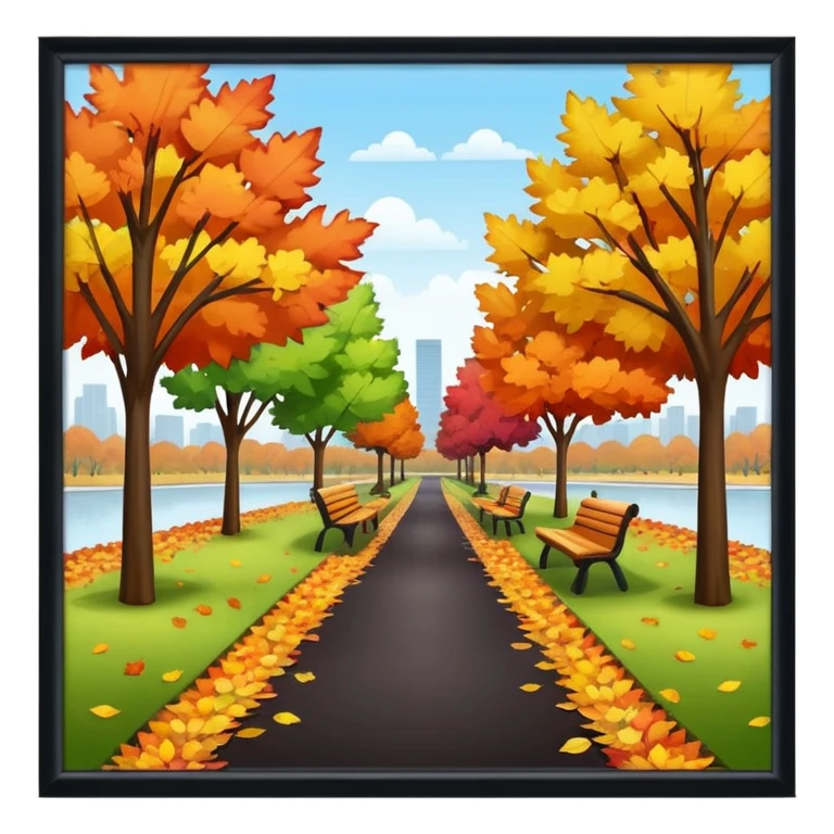 park in autumn emoji