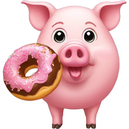 Pig with donut emoji
