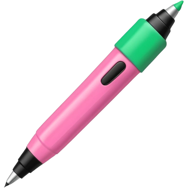 chunky pink and green pen emoji