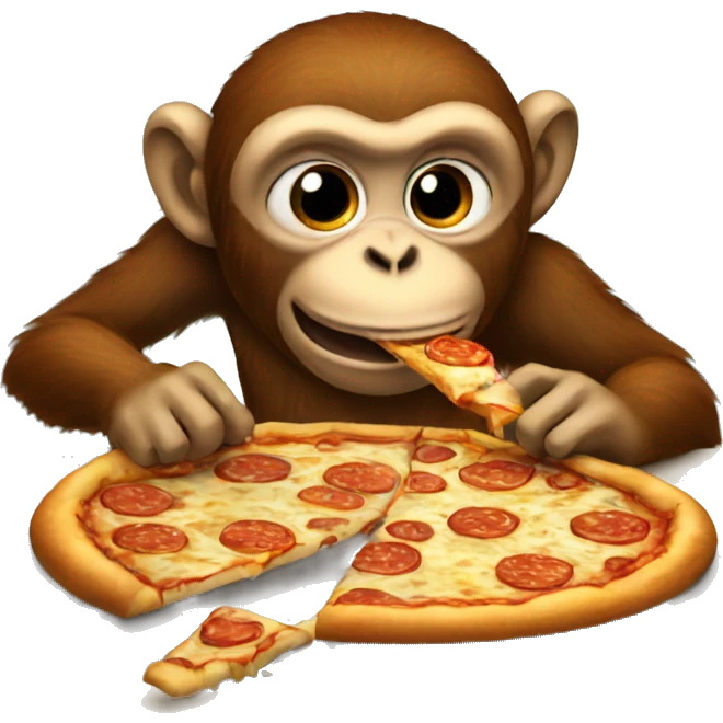 Monkey eating pizza emoji