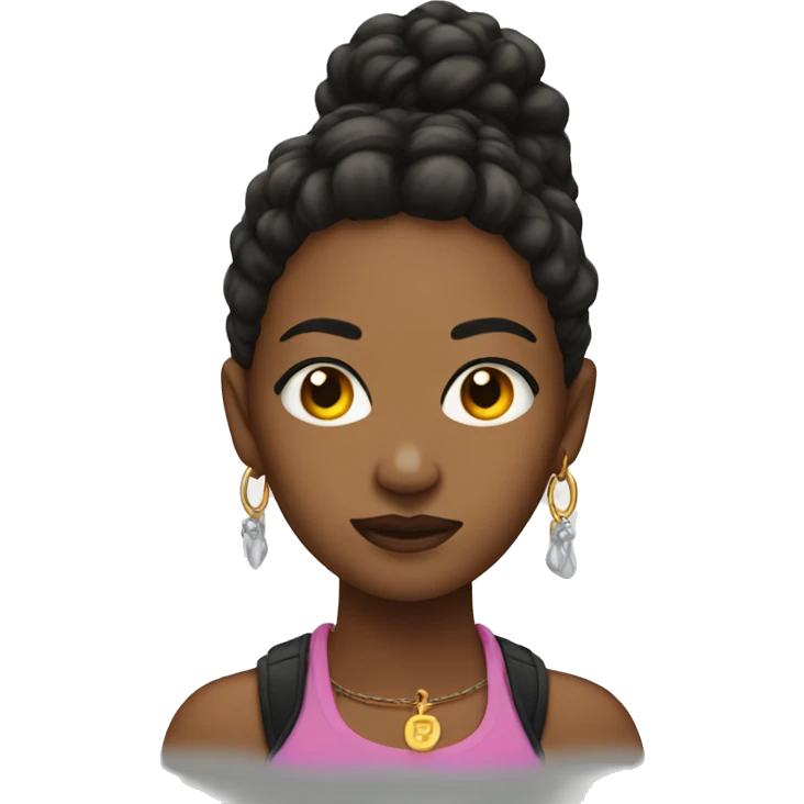 Baddie with hooped earrings  emoji