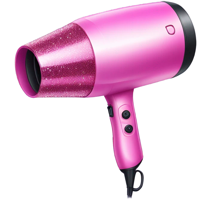 Pink ombre hair dryer with glitter  emoji