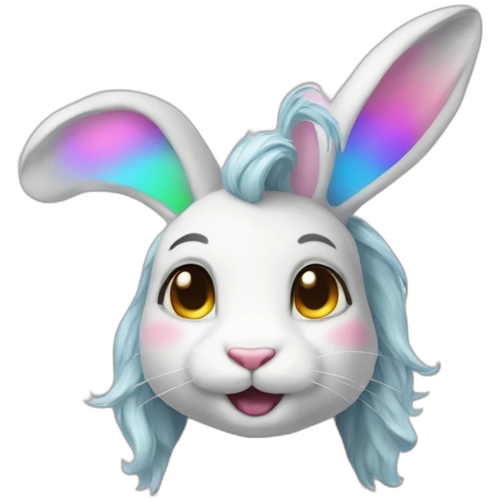 yugy bunny unicorn rainbow emoji