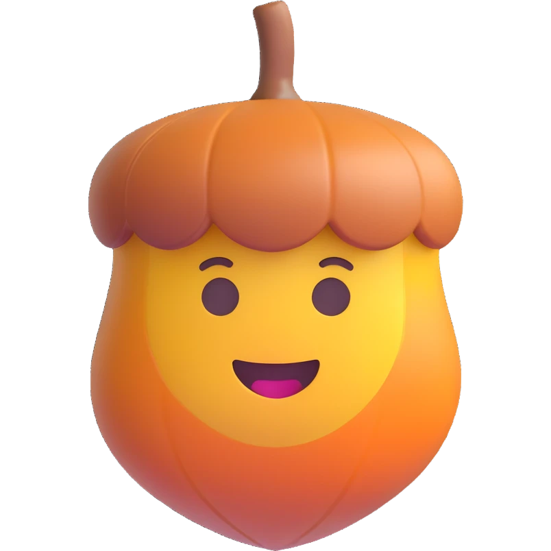 acorn, 3d emoji style emoji