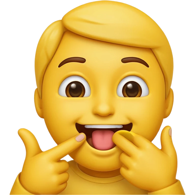 emoji with finger in mouth, happy emoji