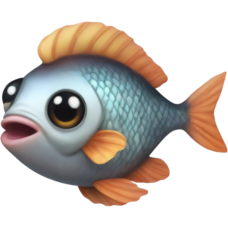 Fish with big pusring lips and big eyelashes emoji