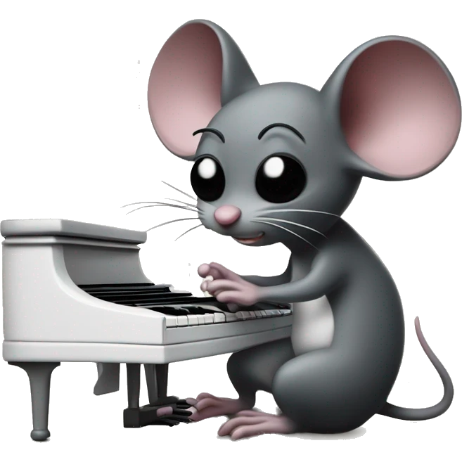 Chiby mouse playing piano, by Tim Burton  emoji