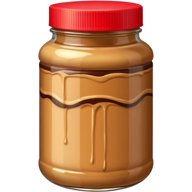 A jar of peanut butter with chocolate stripe emoji