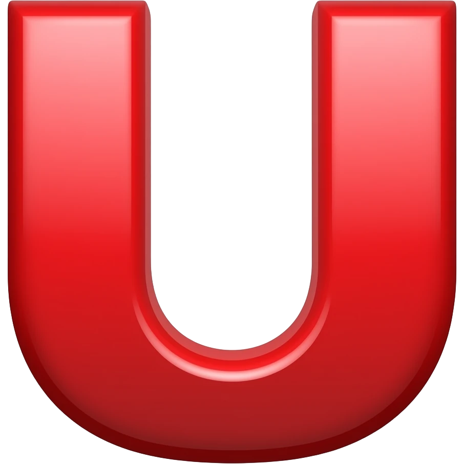 U letter red colour emoji