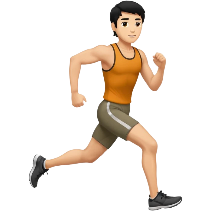 man running black hair emoji