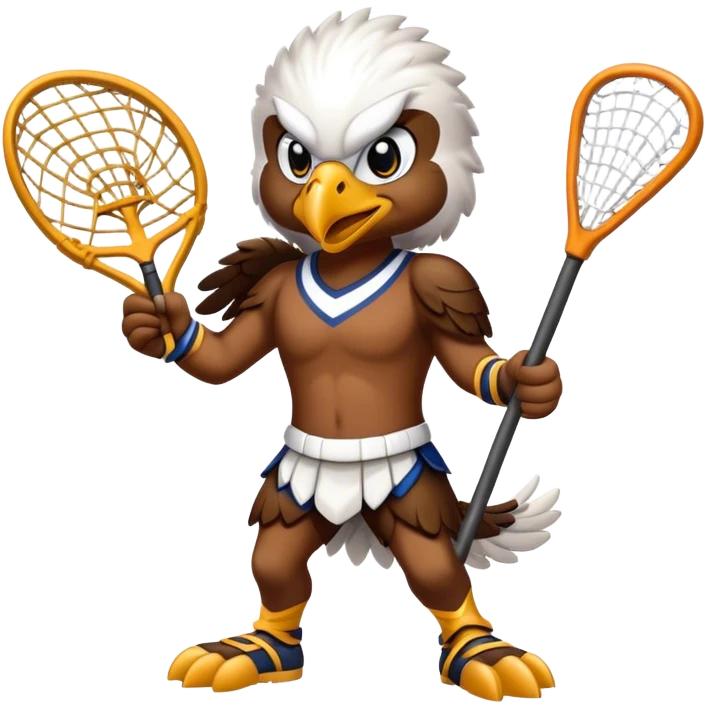 eagle mascot playing lacrosse emoji