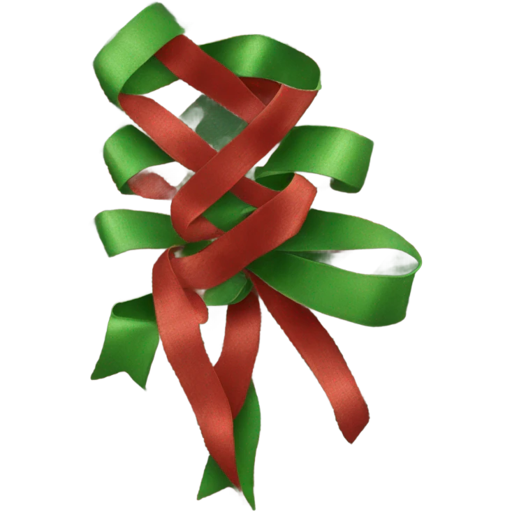 plaid ribbon in christmas colors emoji