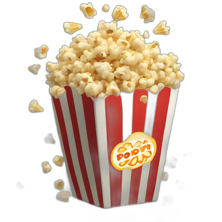 Popcorn flying in a popcorn box emoji