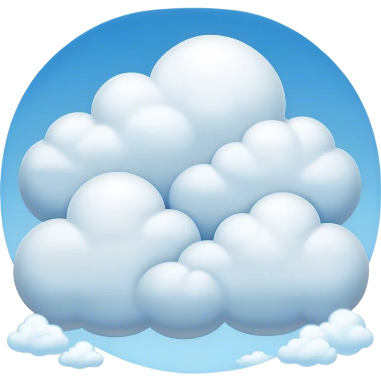 Cinematic Realistic Cumulus Emoji, Big and puffy, with cotton-like clouds floating in the clear blue sky. The rounded tops of the clouds glow with the light of the sun, while their soft, white texture adds a sense of calm and spaciousness. Soft glowing outline, capturing the essence of warmth, comfort, and peaceful skies in a perfect cumulus cloud! emoji