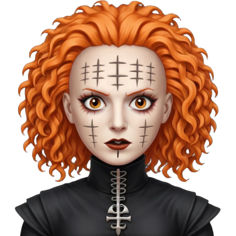 pinhead Hellraiser -  huge curly orange hair emoji