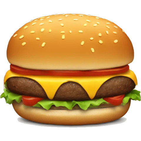 Burger with hair emoji