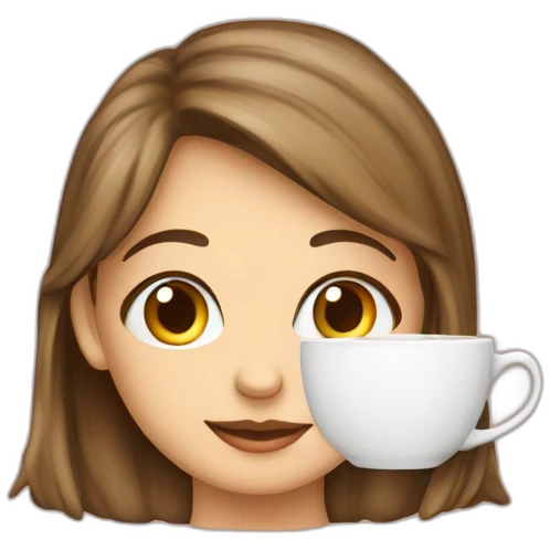 Tasse de thé avec fille emoji