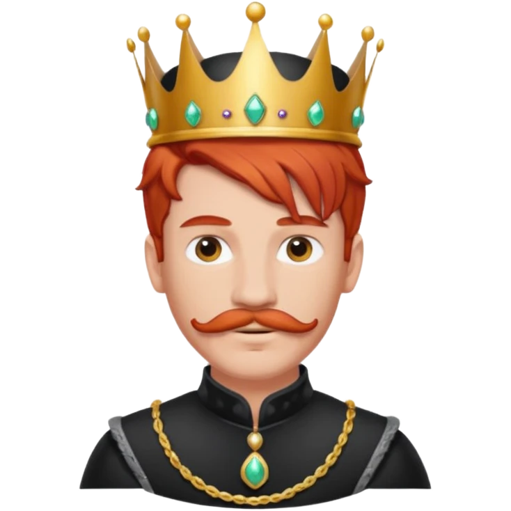 red-haired princes with crown mustace. dark outfit emoji