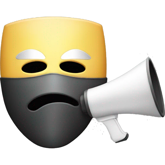 mask and megaphone emoji