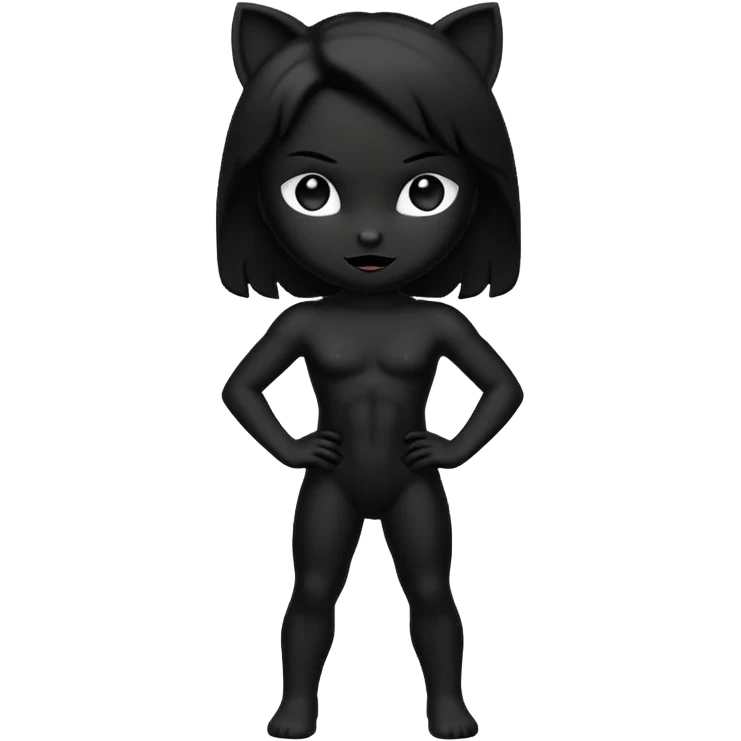 Pantera negra cuerpo pequeña tipo whatsapp silueta sencilla sin cara emoji