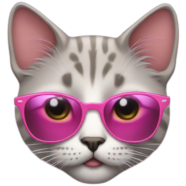 Cat with pink sunglasses emoji