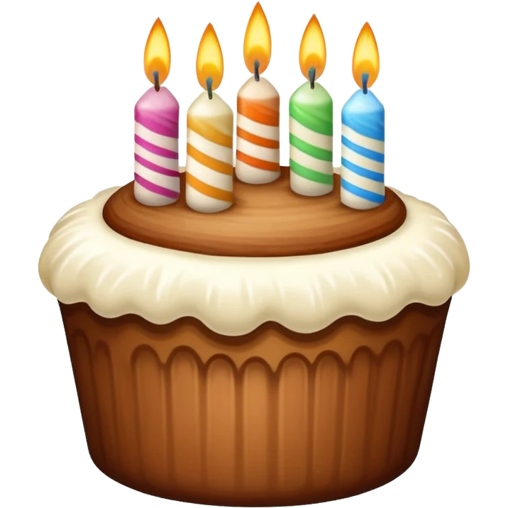 A hazelnut with cream on it which make it look like a birthday cake and some birthday candles on it emoji