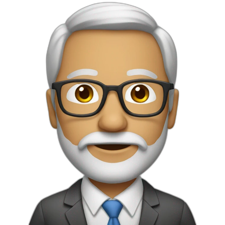professor branco 45 anos de barba usando oculos emoji