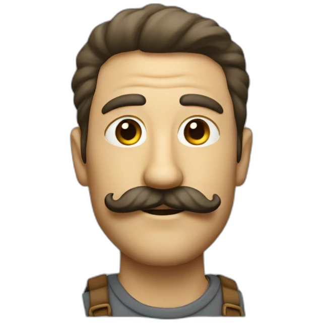 A man with a mustache which is called "The painters brush"  emoji