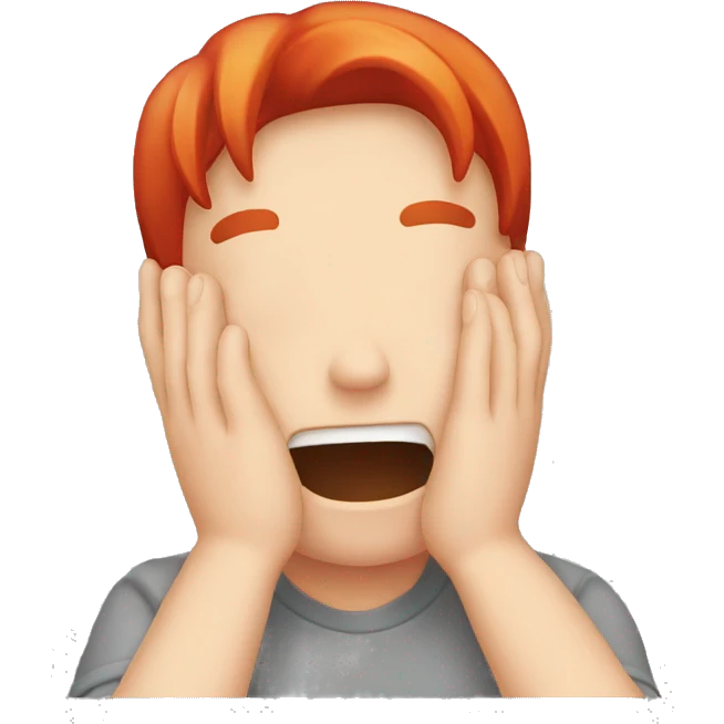 Face palm emoji with red hair  emoji