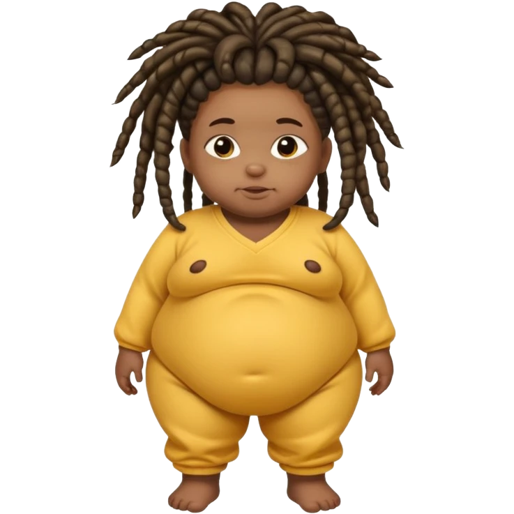 Diabetic disabled black baby with dread locks with obese body and a big but emoji