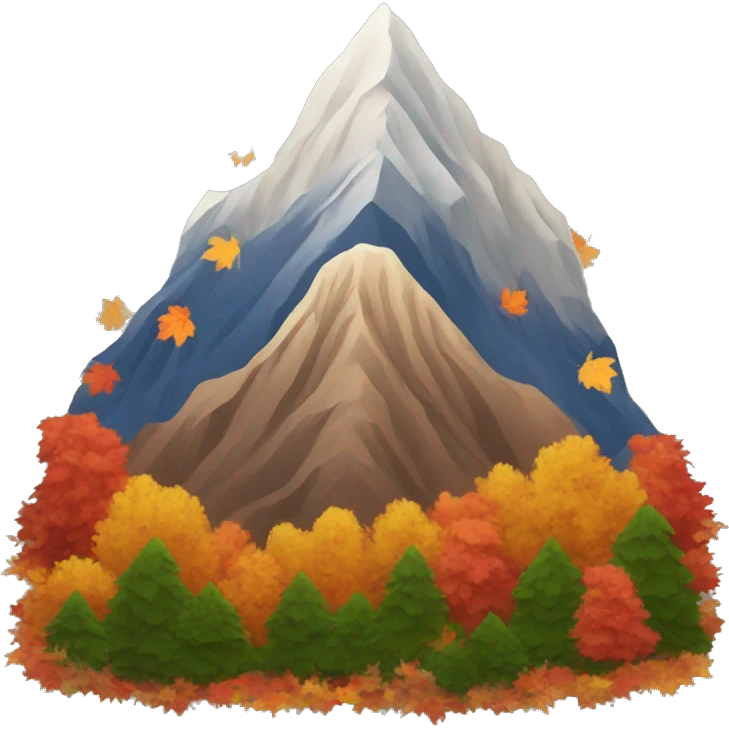Mountain with fall leaves emoji