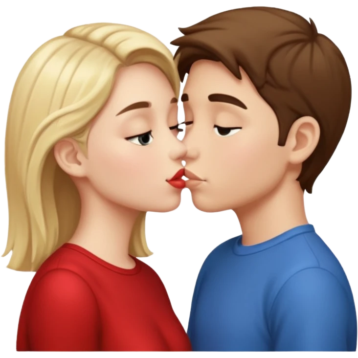 Boy and girl making out emoji