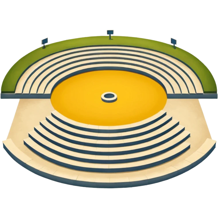 outdoor amphitheater with benches in a semicircle with 4 steps emoji